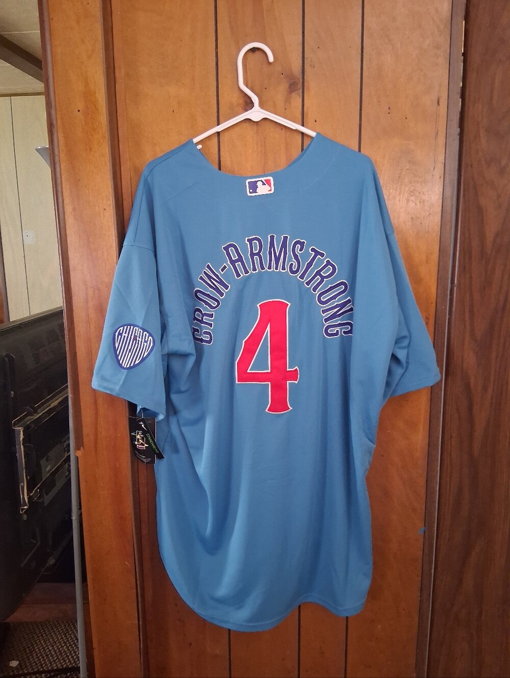 Sports Card With Pete Crow-Armstrong Chicago Cubs Light Blue Alternate Jersey